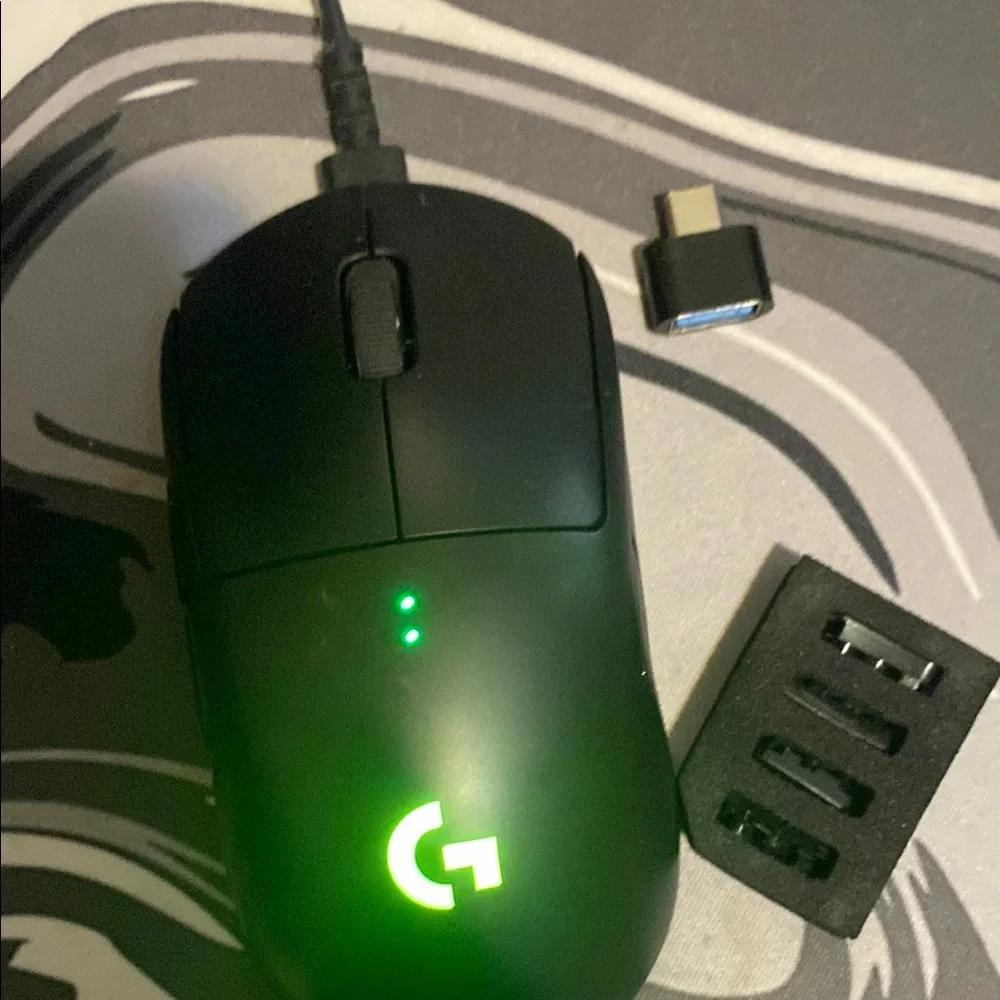 Logitech Black Gaming Mouse with Ergonomic Design and LED Lighting